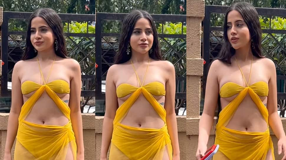 Urfi Javed SHOCKS netizens in 'barely there' dupatta dress, trolls demand 'boycott karo isey' - Watch | People News | Zee News