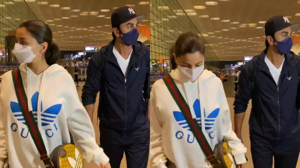 Alia Bhatt, Ranbir Kapoor get snapped at airport, fans wonder if they left for &#039;babymoon&#039;: Video 