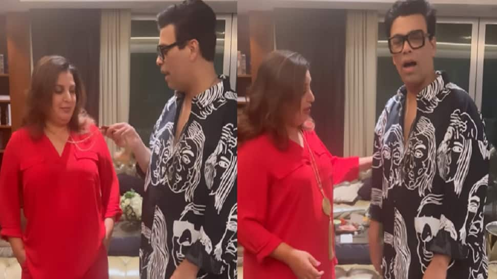 Karan Johar mocks Farah Khan&#039;s fashion choices, filmmaker hits back with sassy reply!