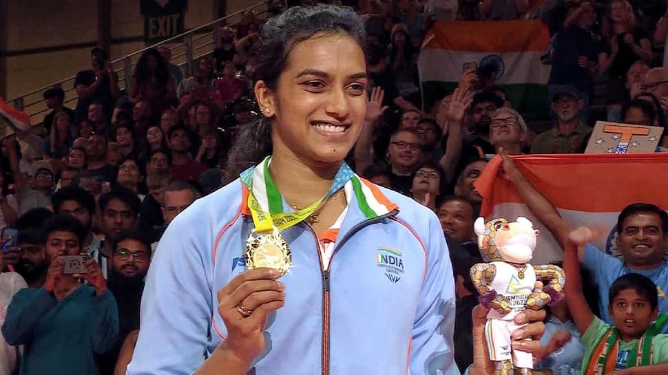Having won silver (2018 Gold Coast) and bronze (2014 Glasgow), an elusive gold was what missing from PV Sindhu's kitty and she did it in style in Birmingham. The two-time olympic medallist gave India its first badminton gold on the last day of this edition of the Games. (Photo: ANI)