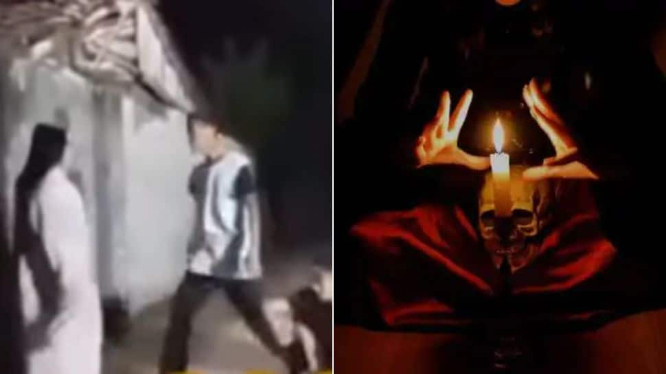 GHOST caught on camera? 2 boys stopped by a &#039;witch&#039; on empty road, watch scary video here!