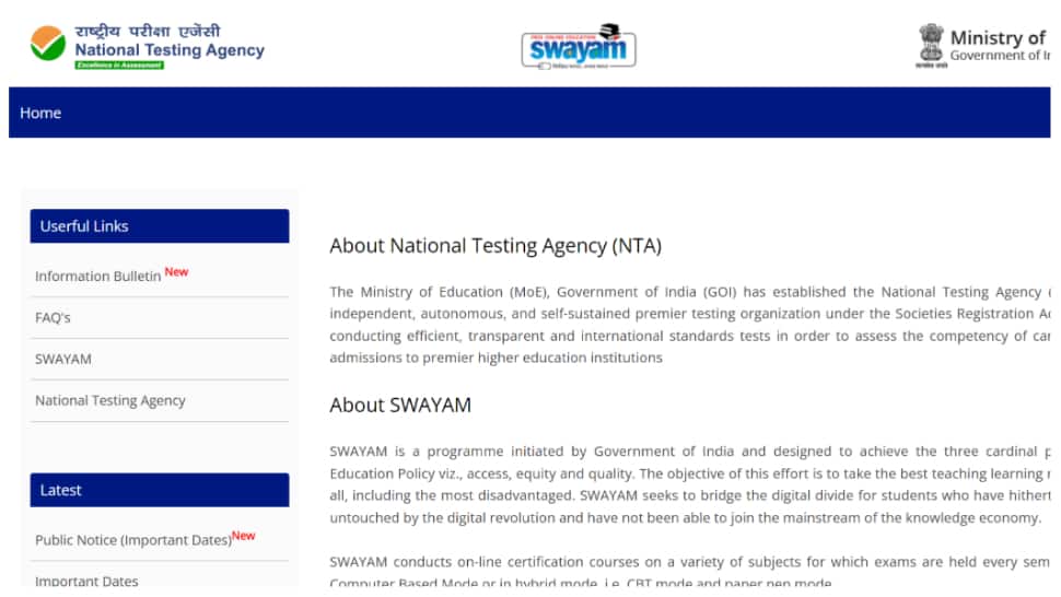 SWAYAM January 2022 Semester Exam Registration Dates extended at swayam.nta.ac.in- Check latest notification here | India News - Vimarsana News