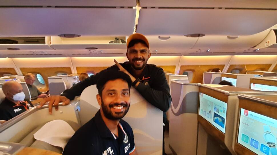 A &#039;happy&#039; Rahul Tripathi boards Team India flight for tour of Zimbabwe - check all PICS