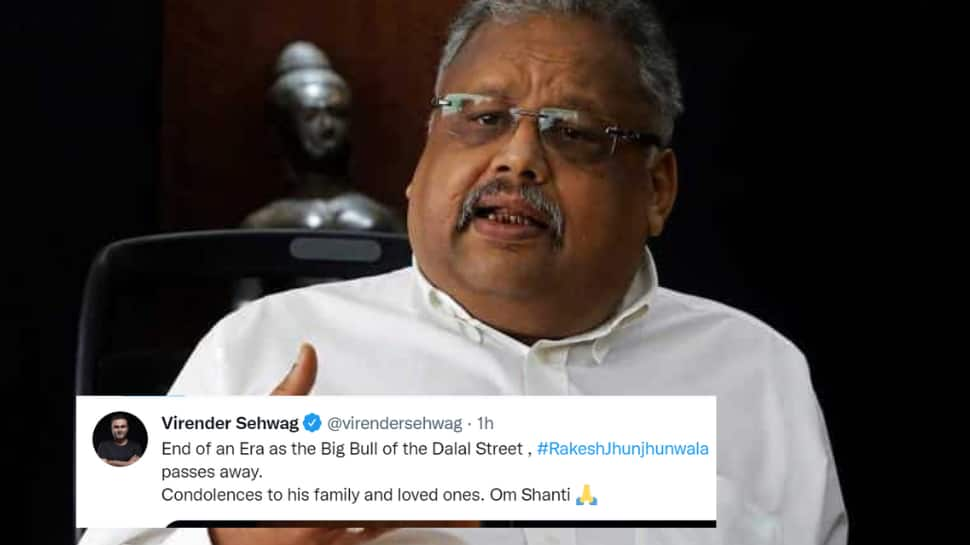 End of an era: Virender Sehwag, other cricketers react to Rakesh Jhunjhunwala&#039;s death