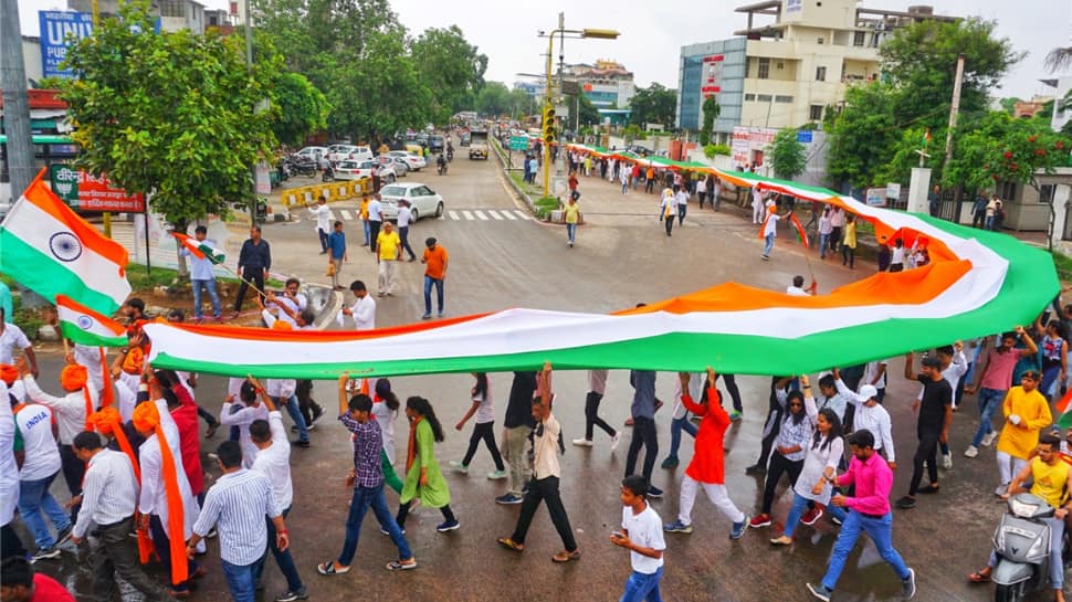 Har Ghar Tiranga: 6,600 ft long Tricolour rally taken out in Haryana- WATCH