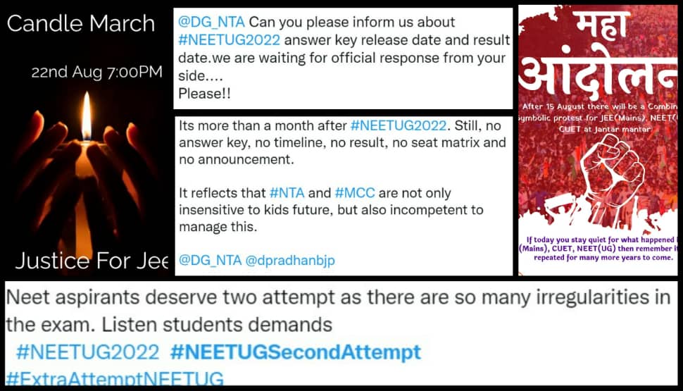 NEET UG 2022: Furious aspirants demand NTA issue dates for answer key, results