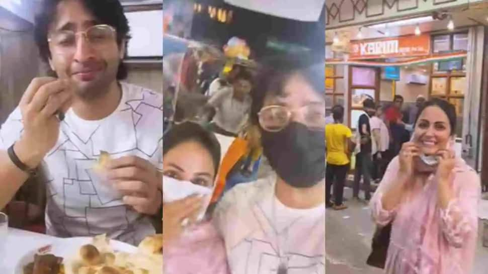 Hina Khan, Shaheer Sheikh turn food buddies, visit Old Delhi&#039;s Karims to gorge on delicious kebabs and qorma