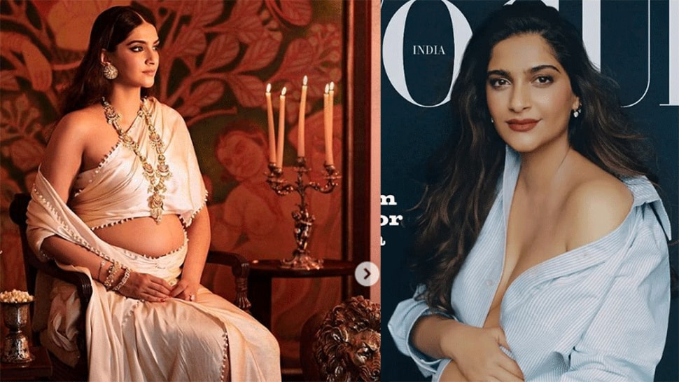 970px x 545px - Sonam Kapoor brutally trolled for posing in UNBUTTONED shirt in maternity  shoot, netizens say 'mandatory semi-naked 'trend | People News | Zee News