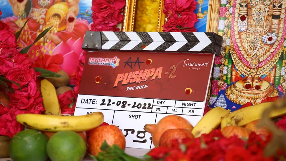 A glimpse of the pooja ceremony of Allu Arjun, Rashmika Mandanna-starrer &#039;Pushpa-2: The Rule&#039;