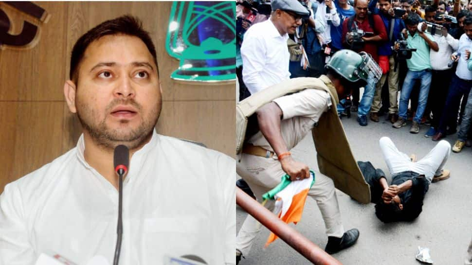 Tejashwi Yadav expresses regret over protester being beaten up by official