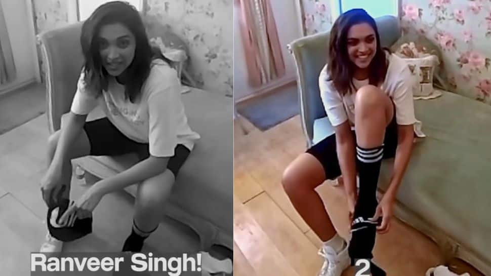 Deepika Padukone invites hubby Ranveer Singh for sock challenge - WATCH