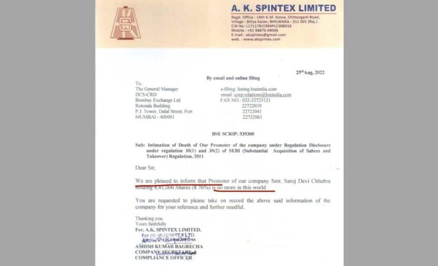 'It was pleased to announce the death of the promoter' Indian firm says in corporate filing; furious netizens troll company