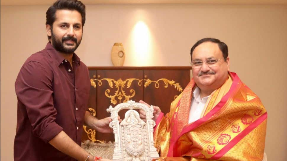 &#039;Bheeshma&#039; star Nithin Kumar Reddy meets BJP president JP Nadda