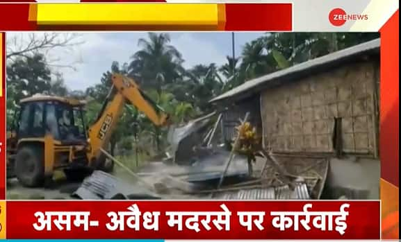 Bulldozers run over illegal Madrassa in Assam's Bongaigaon amid ...