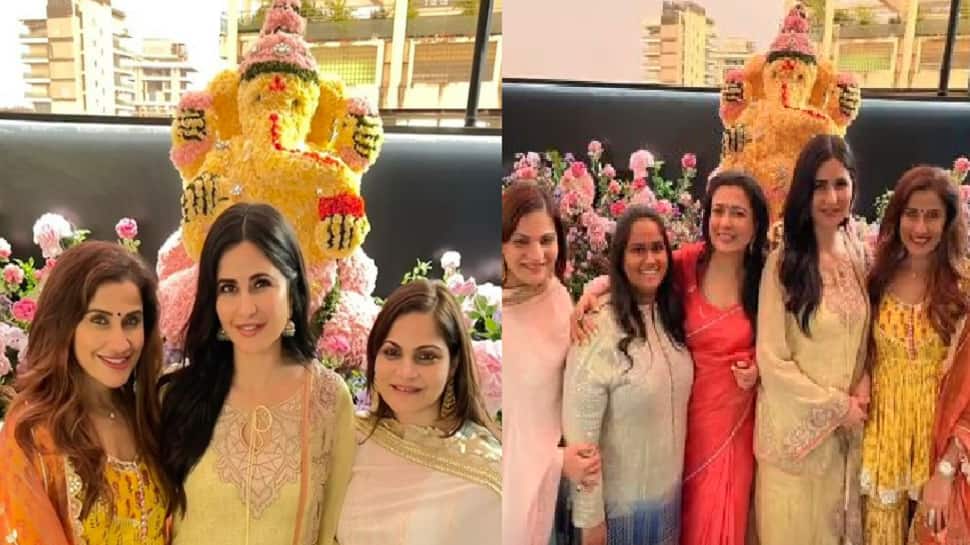Katrina Kaif poses with Salman Khan&#039;s sisters in unseen pic from Arpita&#039;s Ganesh Chaturthi celebrations!