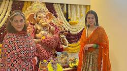 Sara Ali Khan, mommy Amrita Singh's beautiful Ganpati darshan at home, see pic