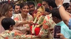 Shilpa Shetty bids adieu to Bappa while sitting in a wheelchair: PICS