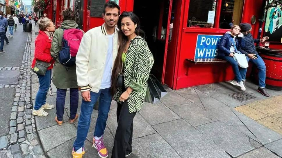 Yuzvendra Chahal got engaged to Dhanashree Verma in August 2020 and got married to her December 2020. (Source: Twitter)