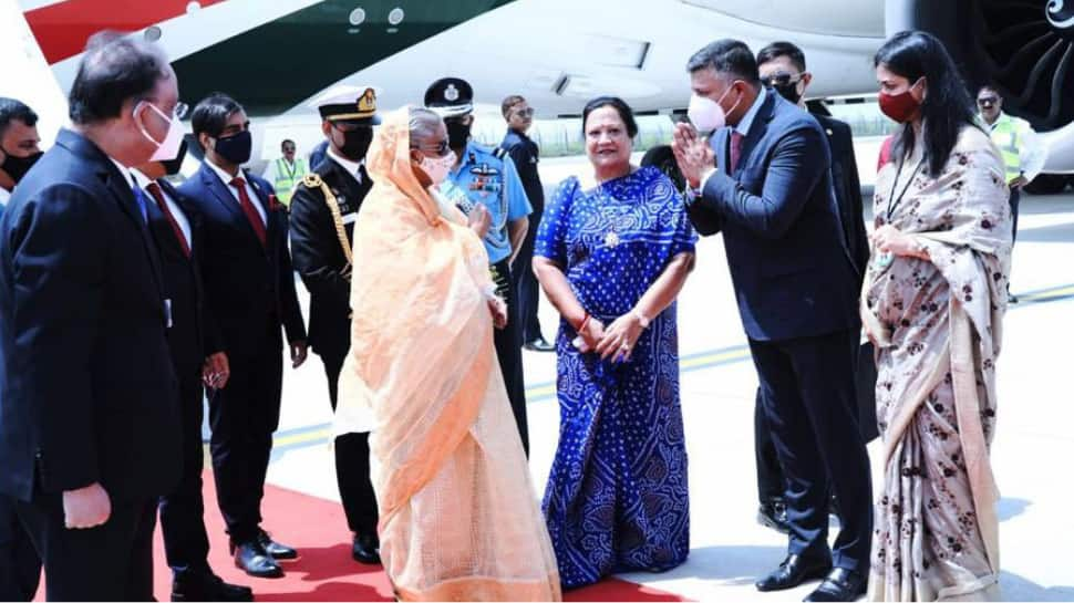 Bangladesh PM Sheikh Hasina arrives in Delhi for a four-day state visit to India