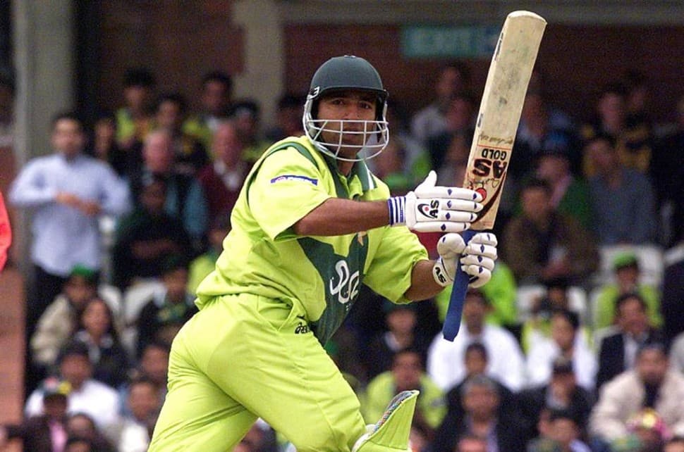 Saeed Anwar scored 104 off 128 balls in the Akai-Singer Champions Trophy match against India in Sharjah in 1997. Pakistan won the match by four wickets. (Source: Twitter)