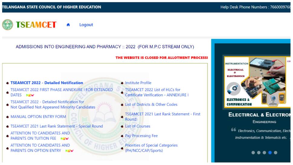 TS EAMCET Seat Allotment 2022 1st Round results TODAY on tseamcet.nic.in- Here&#039;s how to check