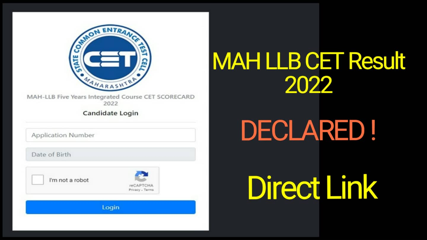 MHT CET LAW Result 2022 for 5 year LLB program DECLARED on cetcell