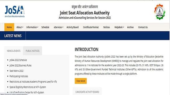JoSSA Counselling 2022 registration from TODAY at josaa.nic.in- Here's how to apply - Vimarsana News