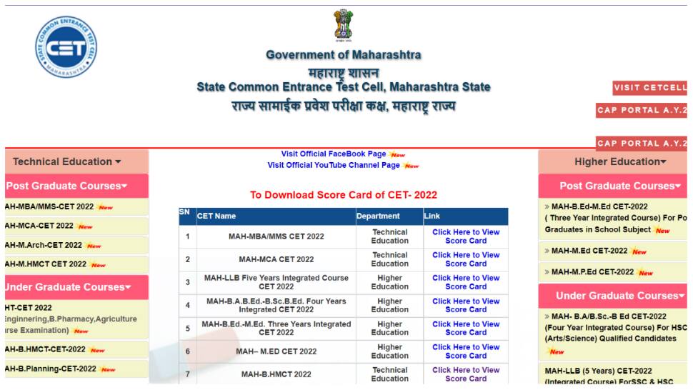 MAH CET Result 2022: MAH CET Result DECLARED TODAY for B.P.Ed and B.Ed General at cetcell.mahacet.org- Direct link to check scorecard here - Vimarsana News