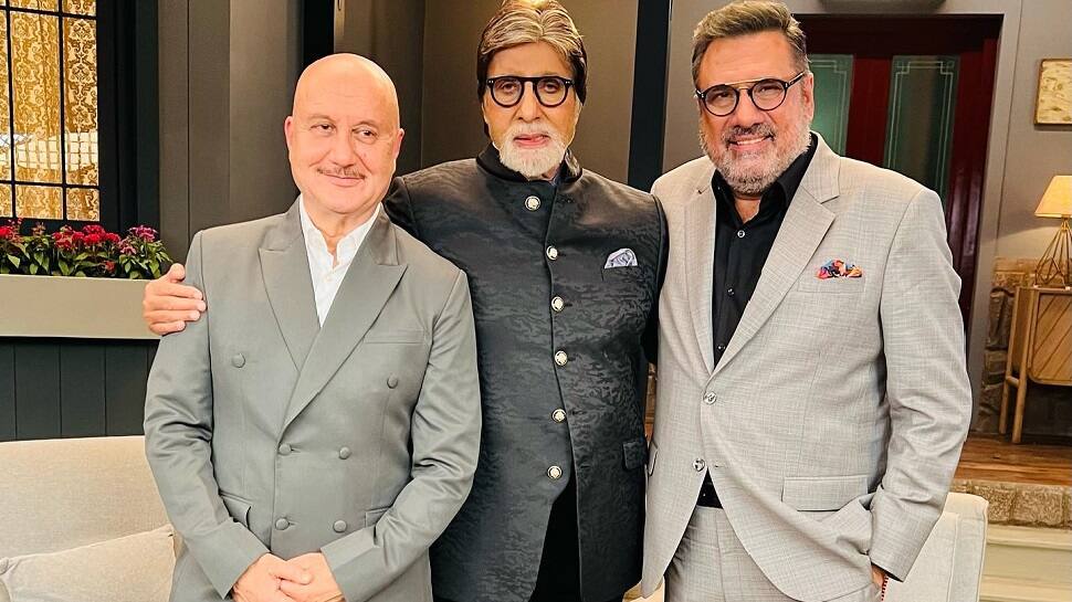 Anupam Kher drops electrifying PICS with &#039;Uunchai&#039; co-stars Amitabh Bachchan, Boman Irani