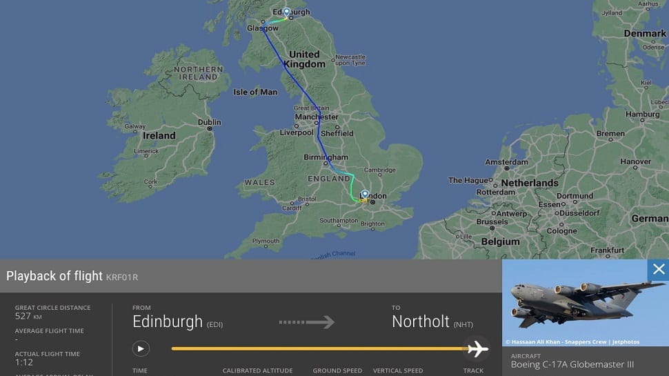 Queen Elizabeth II final flight: Royal Air Force plane carrying coffin sets all-time tracking record