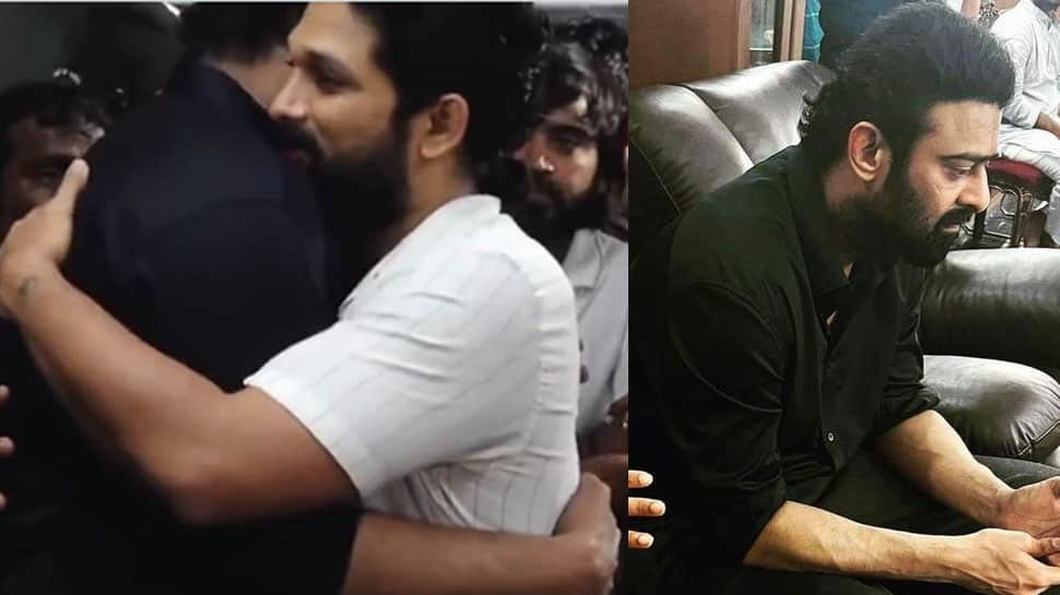 Prabhas cries at uncle Krishnam Raju&#039;s funeral, Allu Arjun hugs Baahubali actor