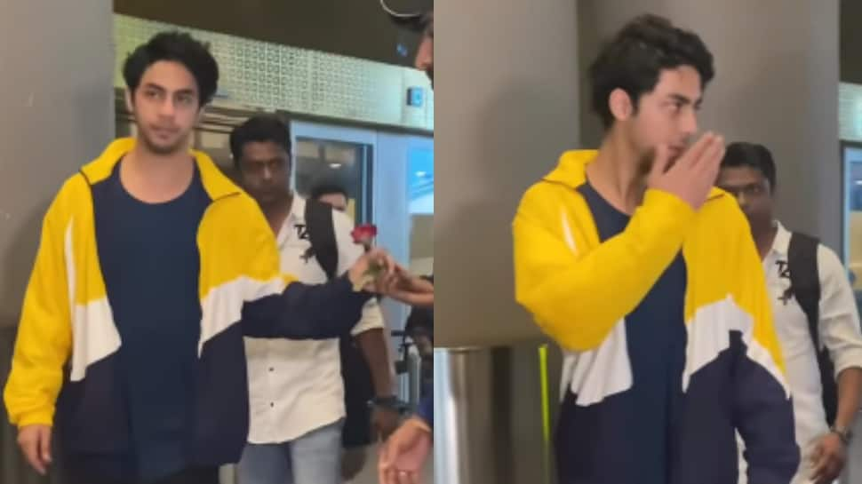 Aryan Khan takes a rose from fan, greets with &#039;salaam&#039;- WATCH