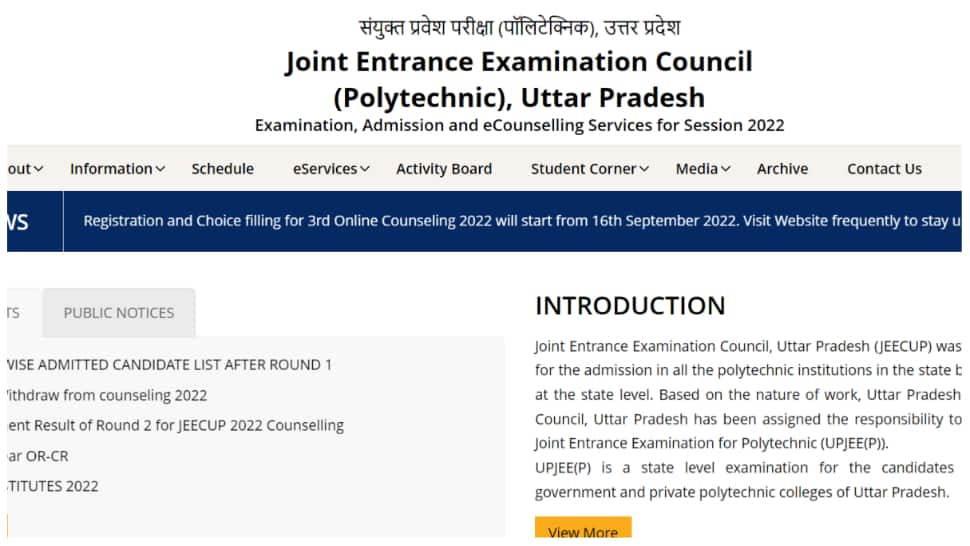 JEECUP 2022 Counselling registrations for Round 3 begin TODAY at jeecup.admissions.nic.in- Check schedule and other details here