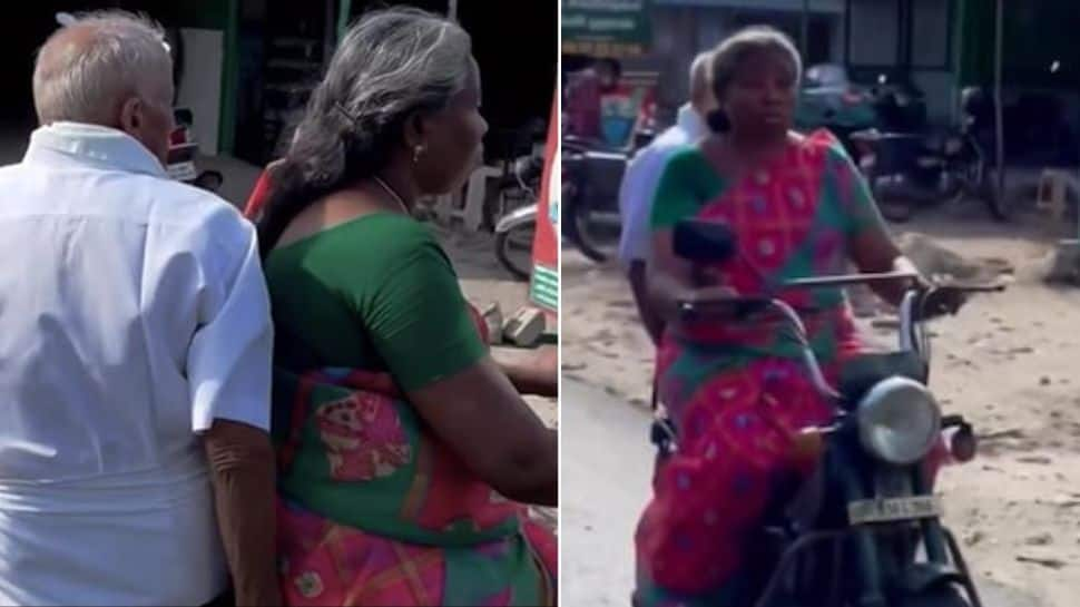 Internet showers love on Elderly woman riding moped with husband, but misses on SAFETY aspect