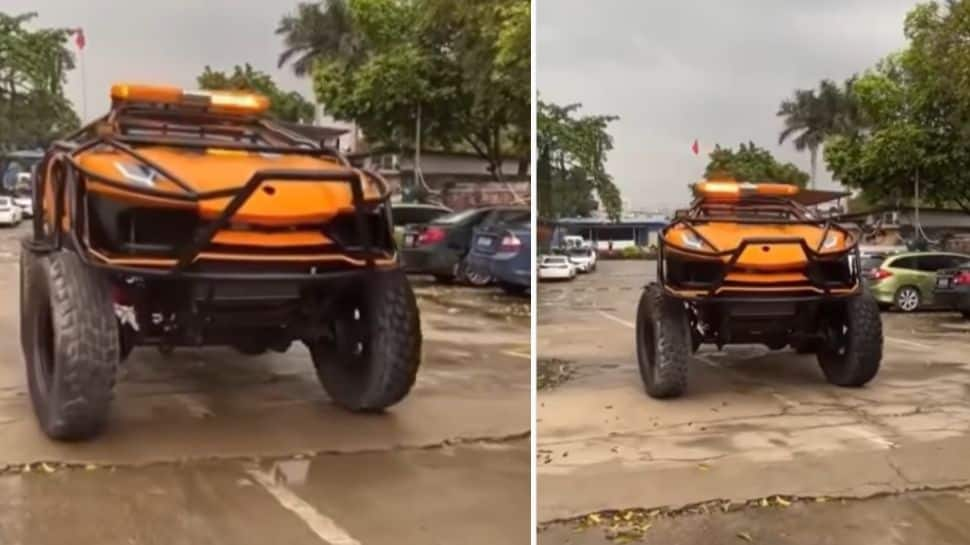 Lamborghini Aventador worth over Rs 5 crore modified into monster truck with GIANT wheels - WATCH video