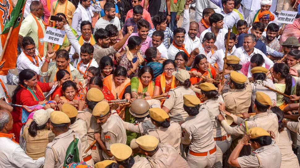 BJP holds massive protest against Ashok Gehlot&#039;s Rajasthan govt over lumpy skin disease