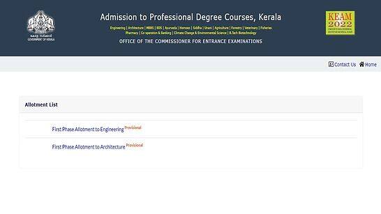 KEAM 2022: Round 1 provisional seat allotment list OUT at cee.kerala.gov.in- Direct link to check allotment here