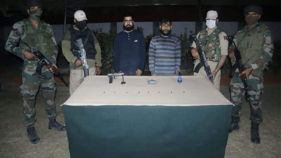 Two hybrid terrorists arrested in Sopore district of Jammu and Kashmir