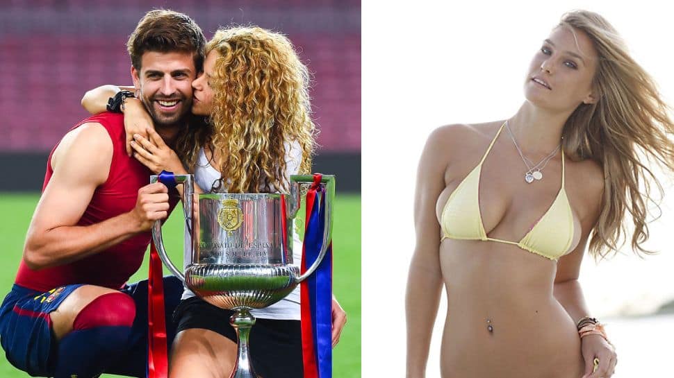 Barcelona and Spain defender Gerard Pique had reportedly cheated on his Colombian singer wife Shakira with Leonardo DiCaprio's ex-girlfriend and supermodel Bar Refaeli (right). (Source: Twitter)