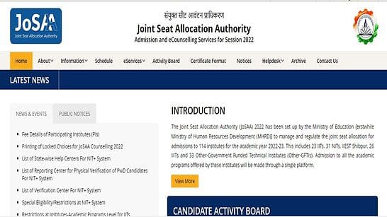 JoSAA Counselling 2022 round 1 seat allotment results TOMORROW at josaa.nic.in- Here’s how to check allotment
