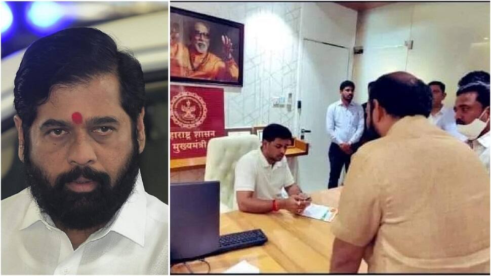 Who is sitting on Chief Minister&#039;s chair? NCP tweets PIC, MOCKS Eknath Shinde saying &#039;SUPER CM doing RAJDHARMA...&#039;