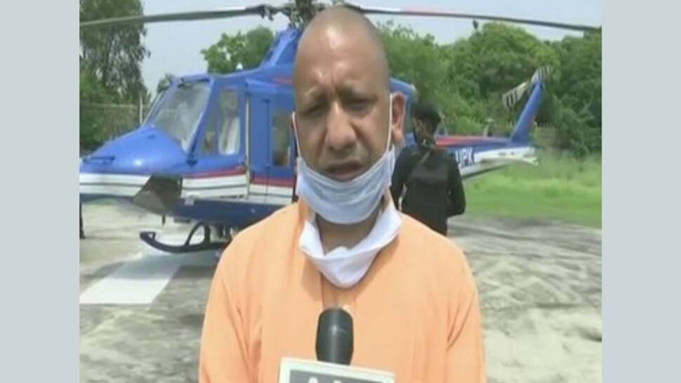 UP CM Yogi Adityanath conducts aerial survey of flood-hit areas, directs District Magistrates to expedite relief operation