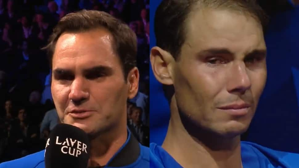 &#039;No tears left&#039;, Roger Federer breaks down in farewell speech after loss in his last match, Rafael Nadal too gets emotional - WATCH