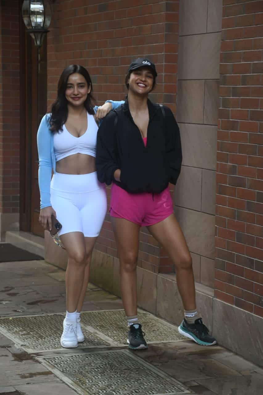 Neha Sharma and Aisha Sharma spotted outside gym 