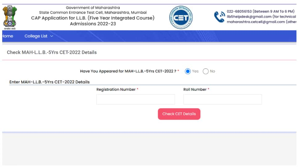 Mht Cet Counselling 2022 Cap Round 1 Begins For 5 Year Integrated Law Course At Cetcellmahacet 