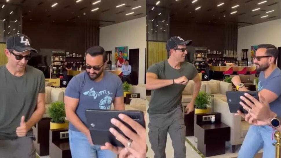 Vikram Vedha: Hrithik Roshan teaches ‘Alcoholia’ hook steps to Saif Ali Khan in the most fun way! Watch 