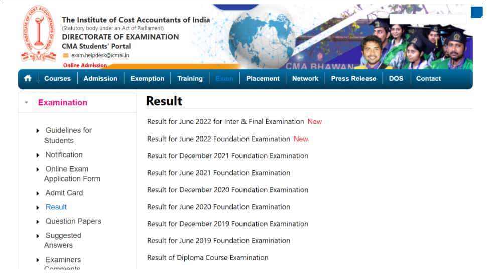 ICMAI CMA June Result 2022: Results for Inter, Final and Foundation exams RELEASED at icmai.in- Direct link here