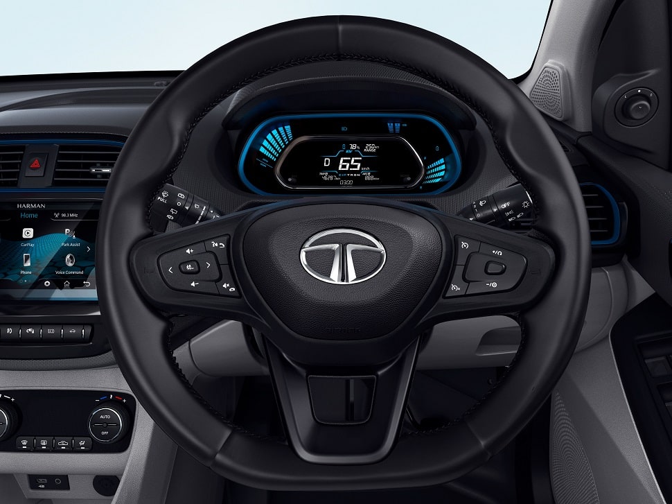 Tata Tiago EV steering wheel