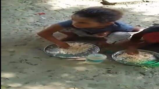 Uttar Pradesh SHOCKER: Rice-Salt Meal served at School in Ayodhya, Man says &#039;YOGI BABA DEKHO&#039; video goes viral- WATCH