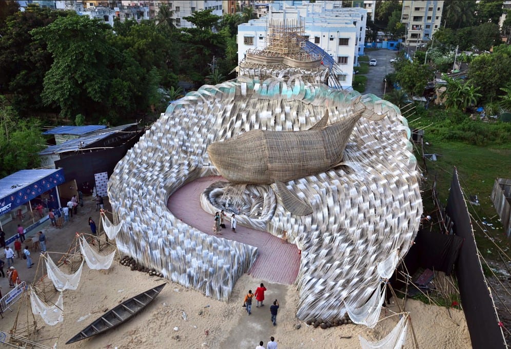 plastic-free awareness themed pandal